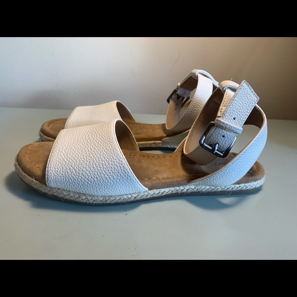 Aerosoles White Flat Espadrilles Sandals